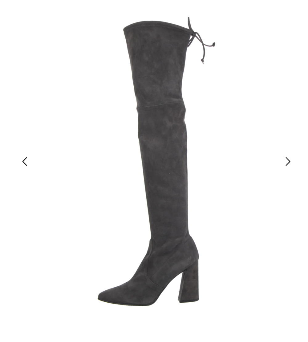 $900 STUART WEITZMAN Suede Over-The-Knee Boots Grey Slate Highstreet